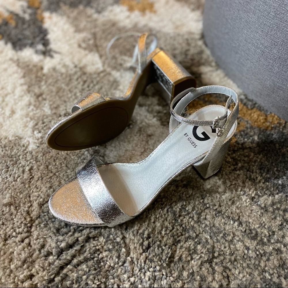 G by Guess Destin Silver Sandals size 9